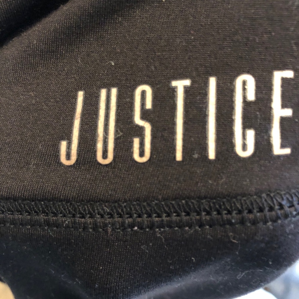 Black JUSTICE leggings shiny black size 10